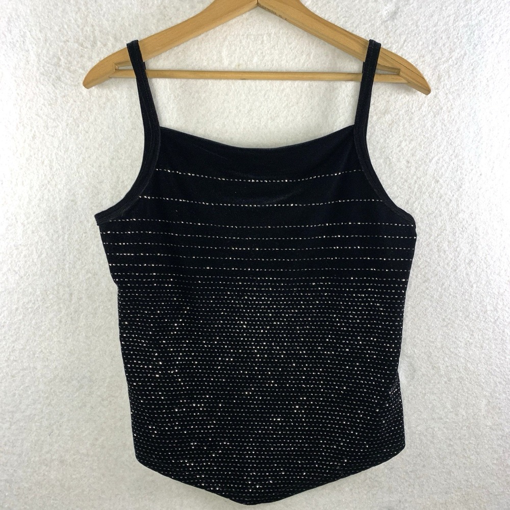 VTG Women Velvet Y2K Square Neck Evening Top Glitter‎ Whimsigoth HOCO Event USA
